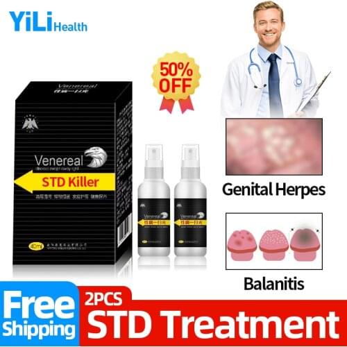 STD Treatment Spray Genital Herpes Medicine Balanitis Cream Medical Cures Pearly Penile Papules Removal Antibacterial Care