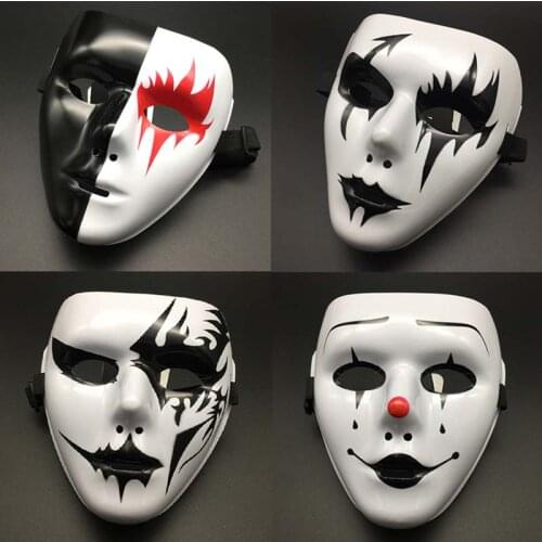 Hot selling Halloween props masquerade full face mask hip hop adult hand-painted white street dance men adult mask