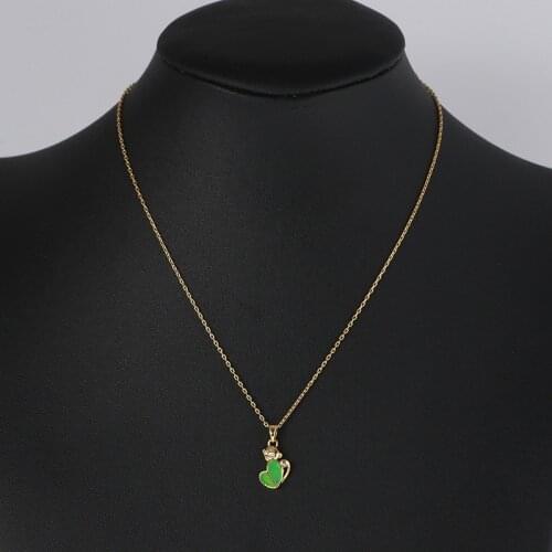 Little monkey inlaid stone necklace simple and fashionable temperament necklace