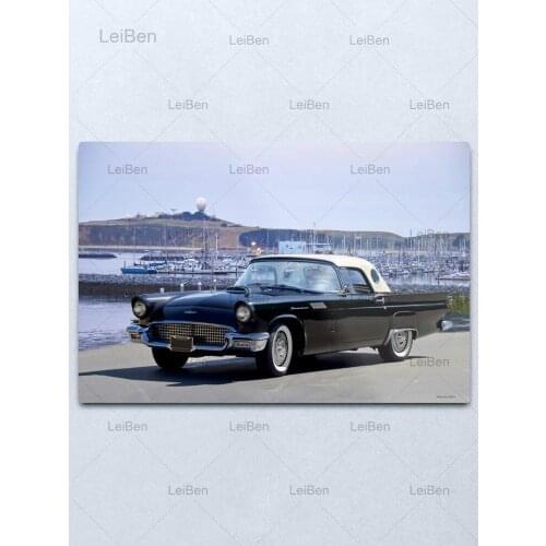 Classic Car Metal Tin Sign Ford Thunderbird Retro Plaque Vintage Wall Sticker Decoration Man Cave Bar Garage Iron Plate 20X30Cm