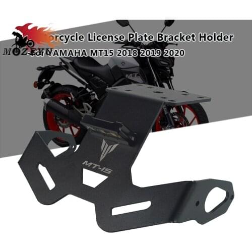 MT 15 Motorcycle Rear License Plate Tail Frame Holder Bracket with LED Light Aluminum accessories For YAMAHA MT15 2018 2019 2020