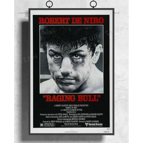 NJ483 RAGING BULL Movie Boxing Fighter Wall Sticker Silk Poster Art Home Decoration