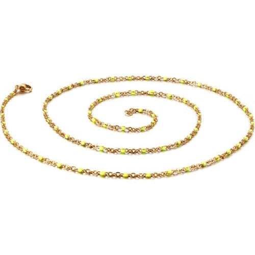 New simple titanium steel resin handmade ladies necklace European and American Bohemia