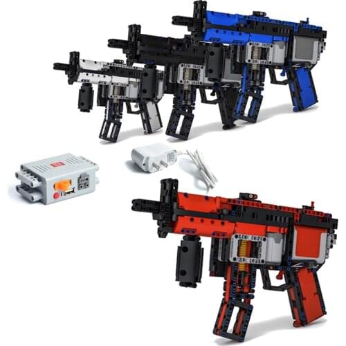 NEW Pistol Motor Power MP5 29369 Submachine Gun Military Model Ww2 Building Blocks For Technical City Police Swat Toys Boys