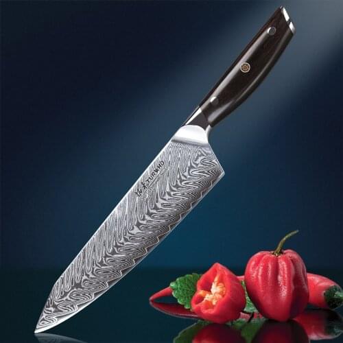 TURWHO 8 inch Japanese chef knife Cleaver Pro Damascus Stainless Steel Kitchen Knife Sharp Meat Vegetables chopping knife tools