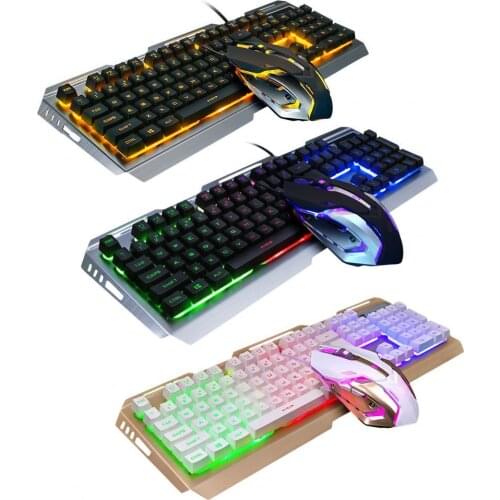 Portable Universal Mechanical Hand Feel USB Wired Gaming Keyboard Mouse Kit for PC Computer Accessories