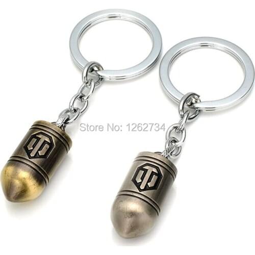 Bullet KeyChain 4cm Wot Game World of Tanks pendent trendy gift fashion keychain PCXB