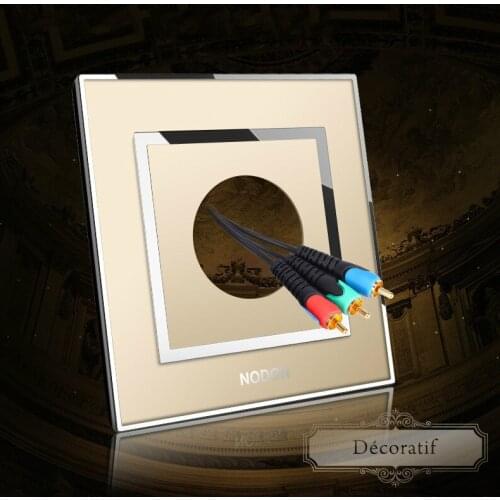 Blank panel Cover with outlet hole 86 model universal opening wall switch socket champagne gold panel