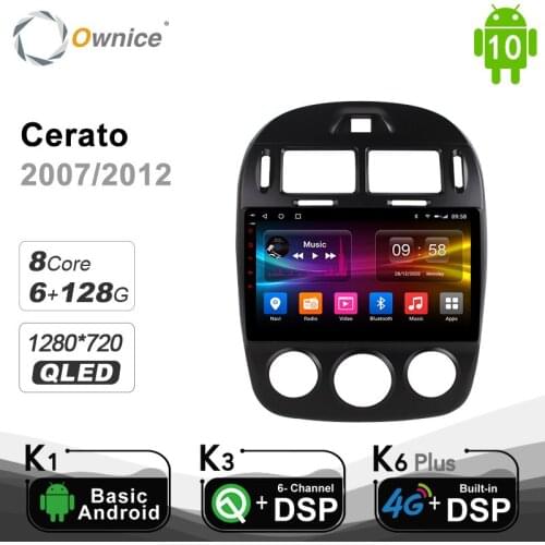 QLED Octa Core Android 10.0 Car dvd Navi Multimedia player For kia Cerato 2007 - 2012 GPS DSP 6G+128G Optical SPDIF 4G LTE