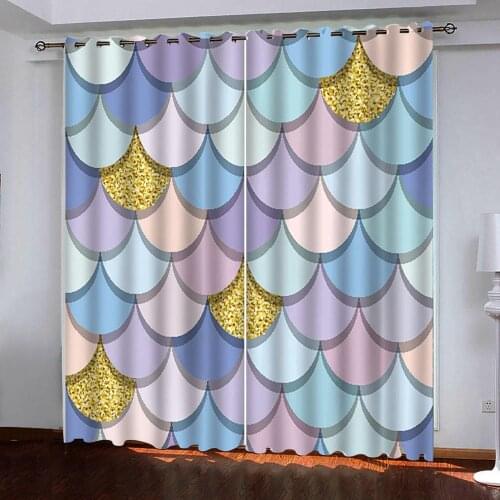 Luxury 3D Window Curtain living room bedroom Colorful Stereo Shapes Fashion Curtains blackout Tapestry Custom size