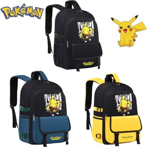 Pokemon Pikachu Schoolbag Cartoon Lightweight Waterproof Student Backpack Multifunctional Backpack Large Capacity Learning Tools