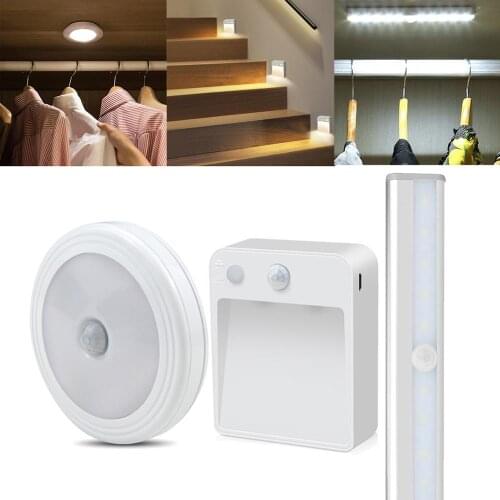 Sensor LED Night Light Kitchen Wall Lamp PIR Motion Sensor Movement Detect cupboard closet stairs pathway bedroom Lighting