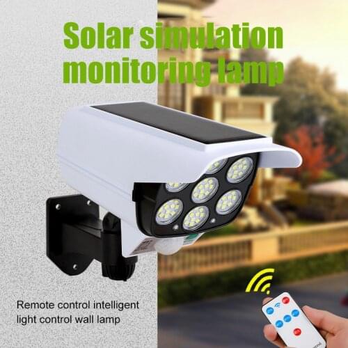 LED Solar Light Motion Sensor Security Dummy Camera Wireless Outdoor Spotlight Waterproof 77 LED Lamp 3 Mode For Home Garden