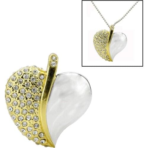 Usb Flash Drive 128GB Memory Usb 2.0 Metal Crystal Usb Stick 4GB 8GB 16GB 32GB 64GB Wholesale Pendrive Heart Pen Drive Love Gift