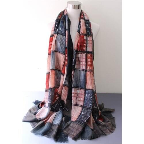 Pure cashmere classic retro print women fashion thin scarf shawl pashmina big size 100x200cm 14colors