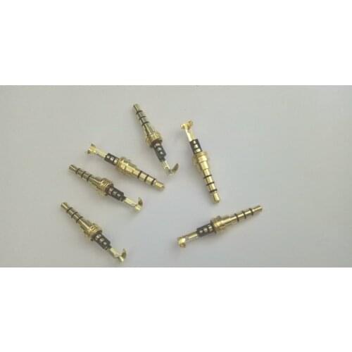 100pcs 3.5mm male 4 pole stereo plugs Repair Headphone Cable Solder New