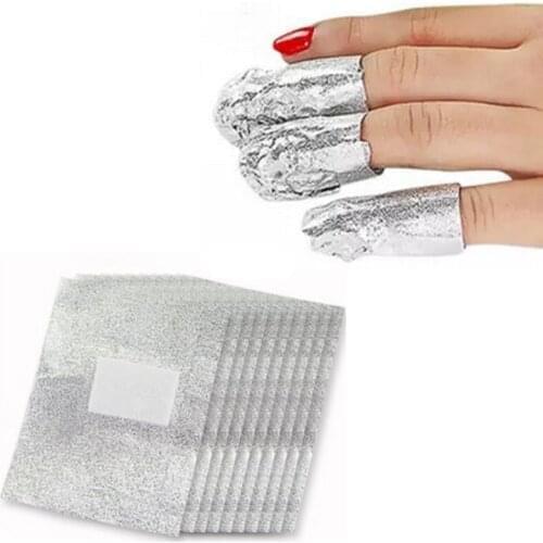 100pcs Foil Nail Art Soak Off Acrylic Nail Gel Polish Varnish Wraps Remover Clean Aluminum Nailwraps