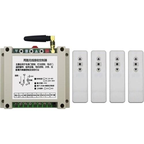 1000M AC 220 V 250V 380V 2CH 2 CH 10A Wireless Remote Control switch For tubular motor garage door projection screen shutters