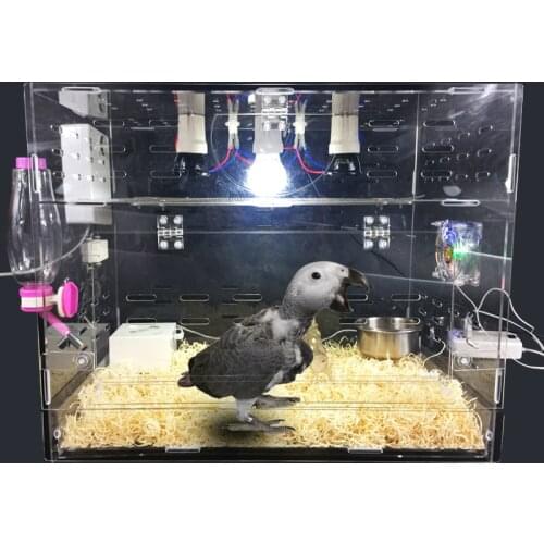 15% LK688 Smart Temperature Control Bird Incubator Young Bird Parrot Insulation Breeding Box Transparent Acrylic Cage 50*30*40cm