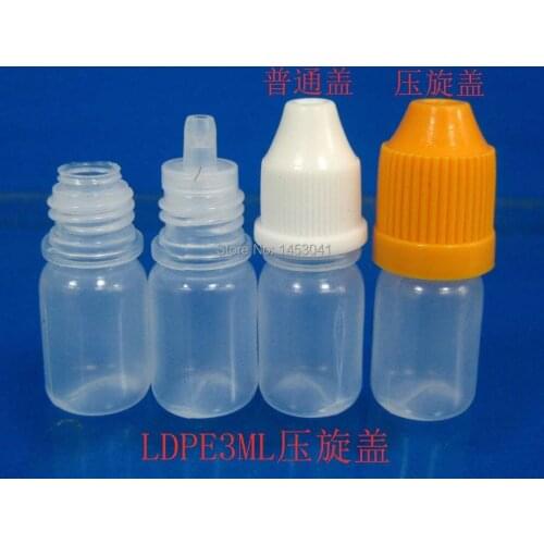 3ml Lot 5000 Pcs Plastic Dropper Bottles NEW LDPE Dispense Store Most Liquids EYE DROPS