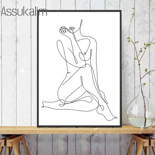 Abstract Poster Minimalist Canvas Painting Line Naked Woman Wall Art Print Nordic Posters And Prints Living Room Decoration