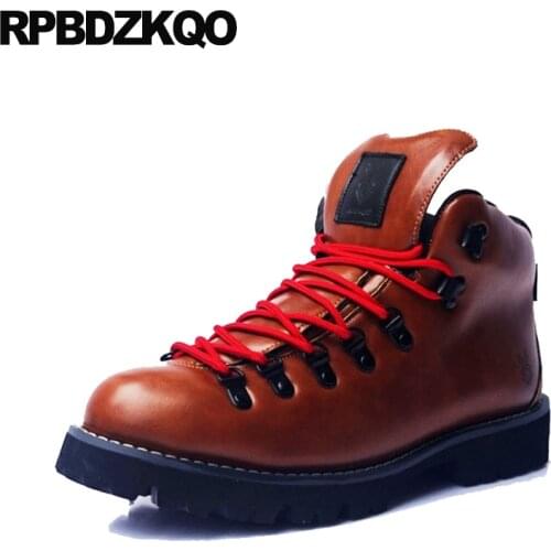 Lace up fall short retro combat boots non slip men autumn footwear designer plus size waterproof british style shoes booties