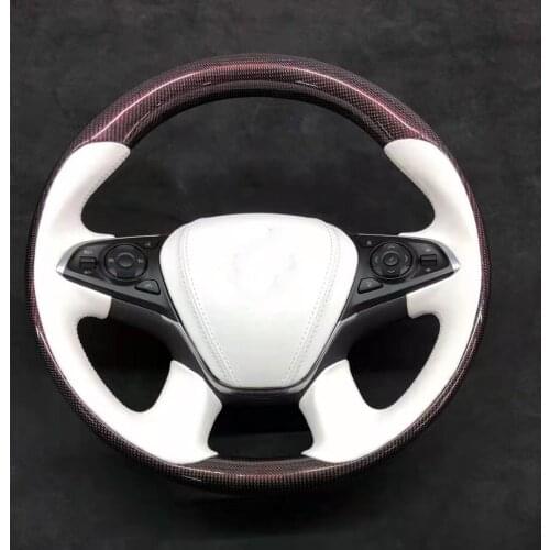 D-Shape Cuatomized Real Carbon Fiber Sports Steering Wheel Perforated Leather Compatible for Buick MPV GL8 2015-2021