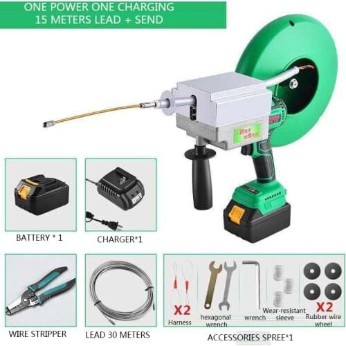 40m/min Full-Automatic Lithium Battery Charging Dark Wire Threading Steel Wire Drawing Tool Electric 3000W Electric Threader