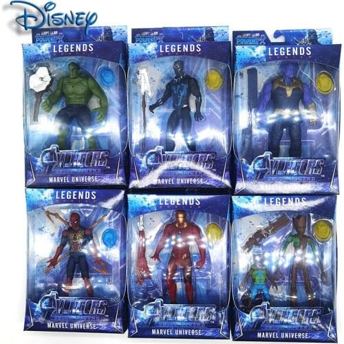 Disney Toy 15cm Marvel Superheros Avengers Hand-made Black Panther Ronin Hulk Captain America Thor Wolf Venom Collection