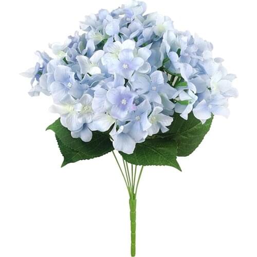 Artificial Flowers Silk 7 Big Head Hydrangea Bouquet for Wedding Room Home Hotel Party Decoration and Holiday Gift