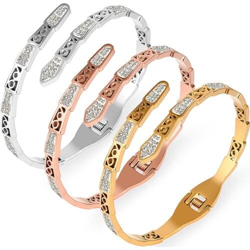 Classic Simple Geometric Cuff Bracelets Bangles for Women Gold color Cuff Bracelets Stainless Steel Jewelry