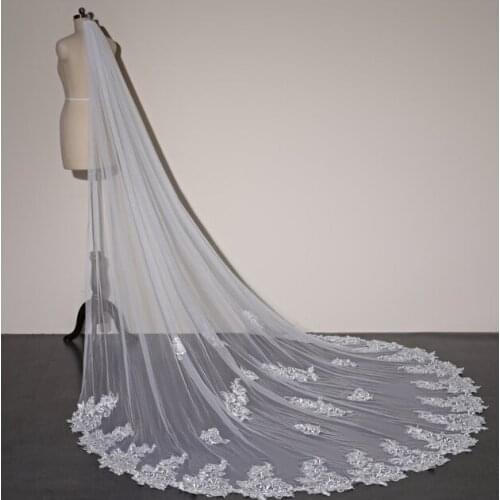 Royal Exquisite Lace Veil, Floral Lace Veil, Tulle Veil, Long Church Veil, Bridal Veil, Wedding Veil,White Ivory Lace Veil