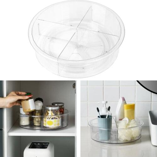 Lazy Susan Turntable Plastic Storage Spinning Organizer Box for Countertop Home 11.81"