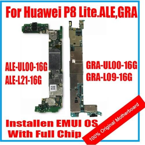 For Huawei P8 Lite Motherboard ALE-UL00,GRA-UL00,ALE-L21,GRA-L09 ROM 16G Mainboard Android Original Clean Logic Board