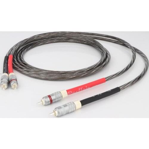 Preffair Copper Silver Plated RCA Interconnect Cable Hifi Audio RCA To RCA Connector Cable Hifi Audio line