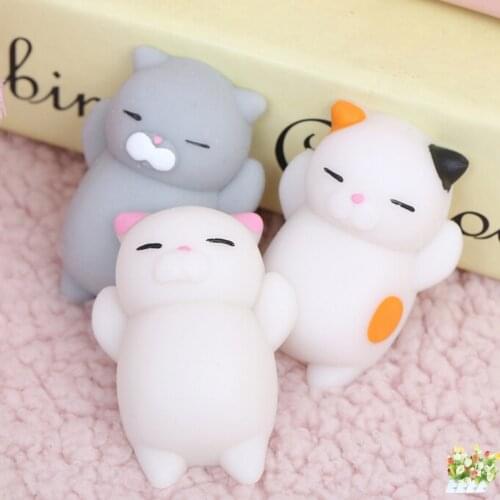 Mochi Cute Squishy Stress Reliever For Phone Case Straps Cat Squeeze Healing Fun Kawaii Kids Adult Toy