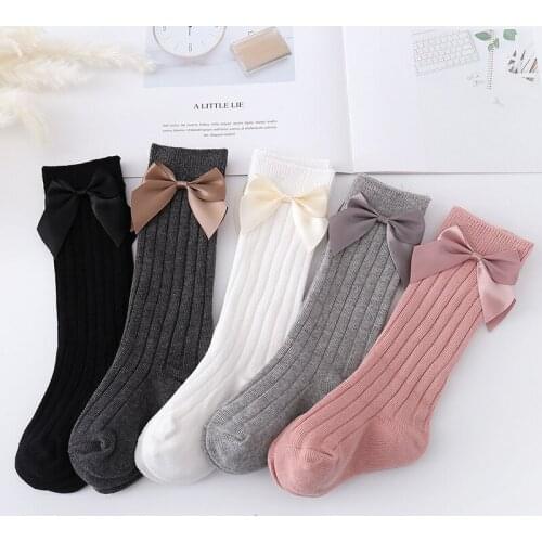 Wecute Boys Girls Fashion Cotton Socks Baby Cute Keep Leg Warmer Children Solid Socks Knitted Vertical Stripe Long Tube Socks