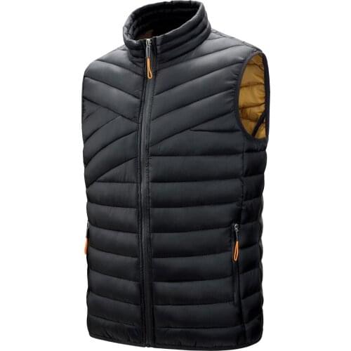 Mens Jacket Sleeveless Vest Winter Fashion Casual Slim Coats Brand Clothing Cotton-Padded Mens Vest Men Waistcoat Big Size 2021