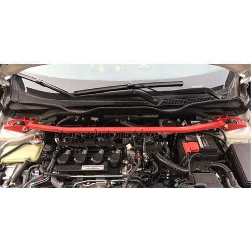 Front Strut Bar For 2016 for Honda Civic Suspension Chassis Engine Front Tower Strut Bar Brace red color