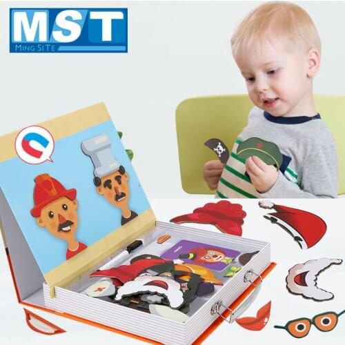 Cognitive Pairing Cartoon Magnetic Puzzles Paste Face Ocean Traffic Dinosaur Character Learning Educational Toys Games For Kids