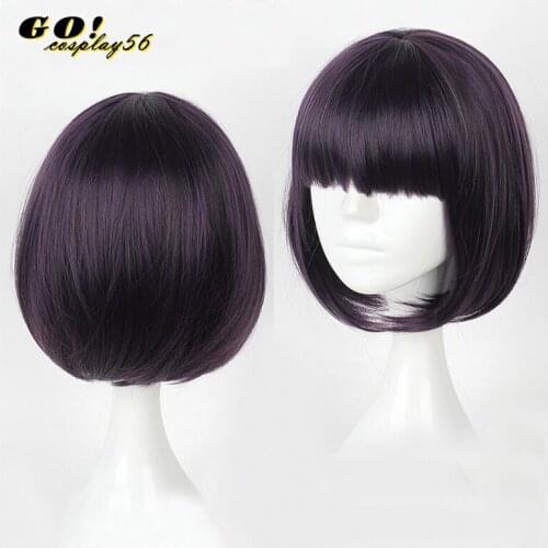 Scums Wish Kuzu no Honkai Cosplay Wig Yasuraoka Hanabi Short Straight Purple Facial Hair