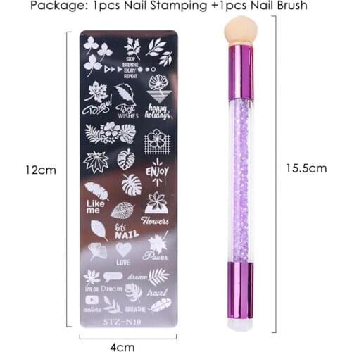 Echo-beauty 1Set Nail Stamping Plate Exquisite Pattern Shiny Effect DIY Nail Transfer Print Template for Makeup