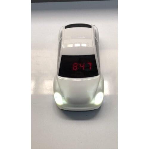Led Luminous Lights Burning Car Shape Led Table Clock White