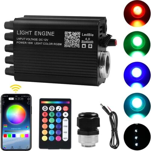 DC12V 16W Music Activated RGBW Led Light Engine with shooting star effect for star ceiling lights App control and RF Remote