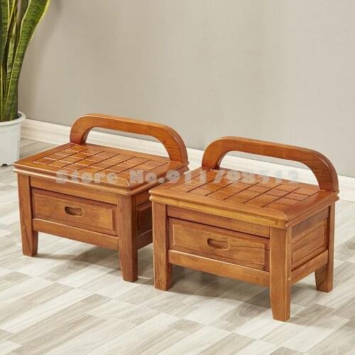 Solid wood stool household shoe changing stool door small wooden stool modern Chinese coffee table stool multifunctional low sto