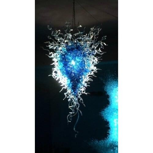 Amazing Blue Glass Chandelier Crystal Villa Lighting