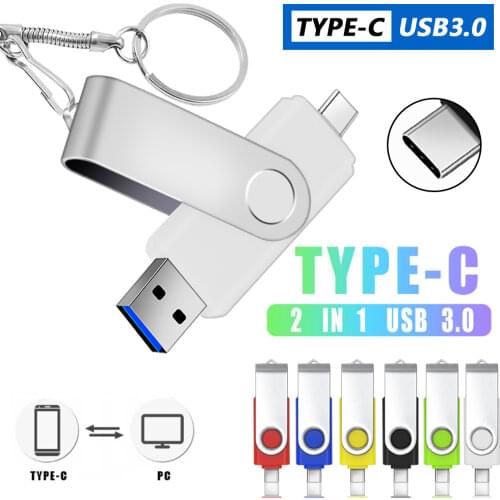 USB 3.0 pen drive 128GB OTG usb memory stick 64GB pendrive 512GB Type-C usb flash pen 256GB with Type-C adapter Custom logo
