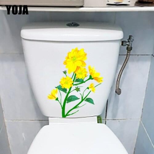 YOJA 17.7*22.2CM Plant Calendula Cartoon Flower Living Room Decor Wall Decal Toilet Sticker T1-1160