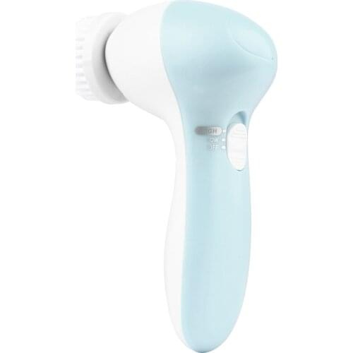 1 Set 5-in-1 Electric Wash Face Machine Facial Pore Cleaner Body Cleaning Massage Mini Skin Beauty Massager Brush