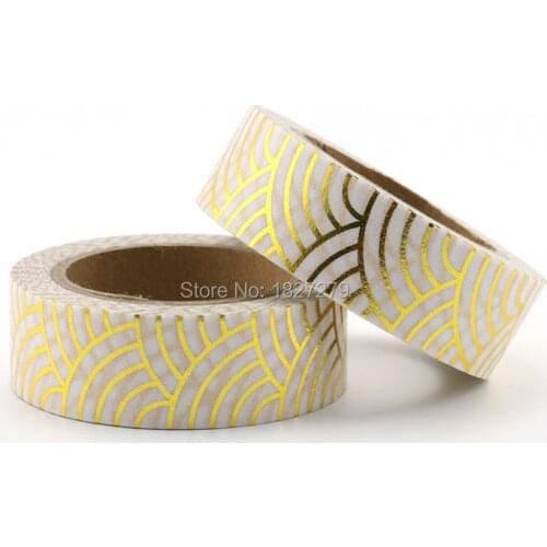 1pcs Gold Foil Washi Tape Japanese Paper 1.5*10meter Kawaii Scrapbooking Tools Solid Colors Masking Tape Adhesiva Decorativa